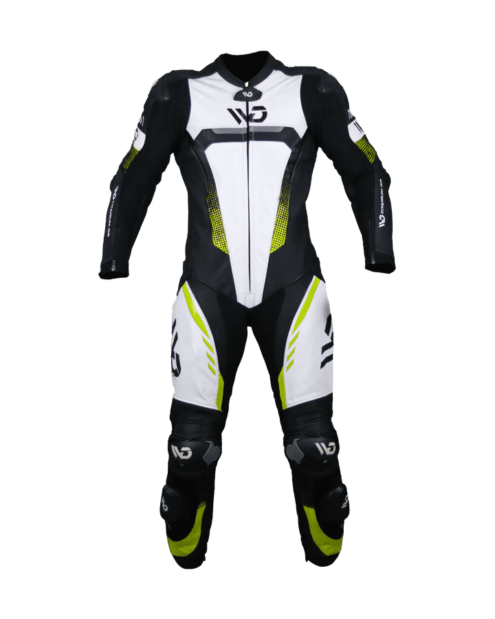Titanium RR Motorcycle Suit - Front View Neon Yellow Colour (2)