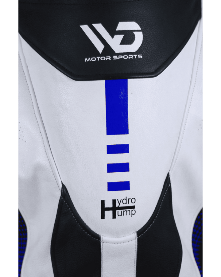 Titanium RR Motorcycle Suit - Back Hum View Blue Colour