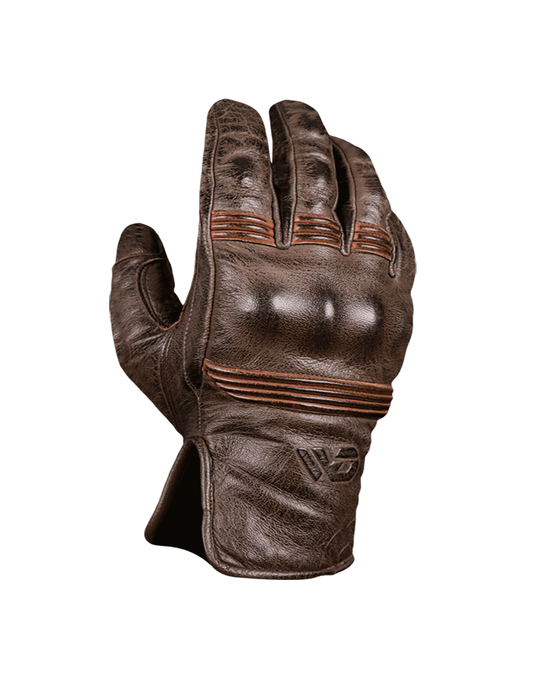 WD Blunt Leather Motorcycle Gloves - Front View