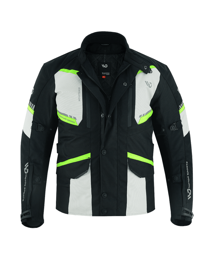 Alpha Textile Jacket - Front View 2: Ride in style with this modern and durable motorcycle jacket