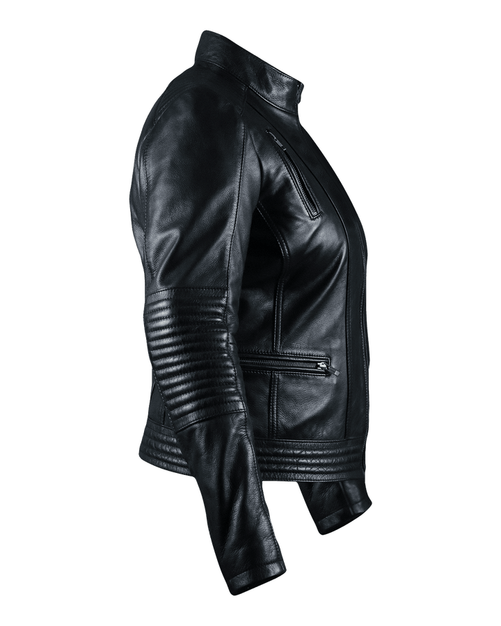 Wade Leather Motorcycle Jacket - Side Arm View