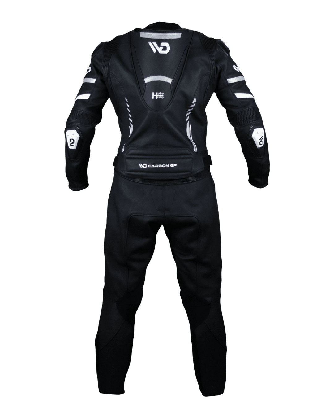 WD CARBON GP 2-PC - Grey - Motorcycle Leather Suit - Back View