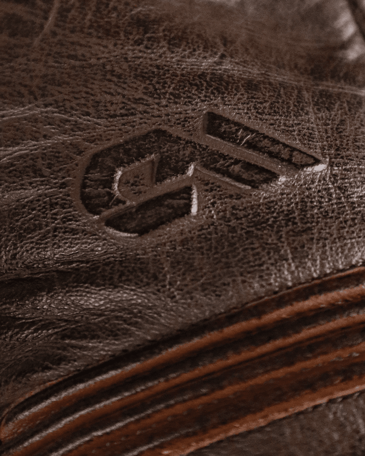 WD Blunt Leather Motorcycle Gloves - Logo View