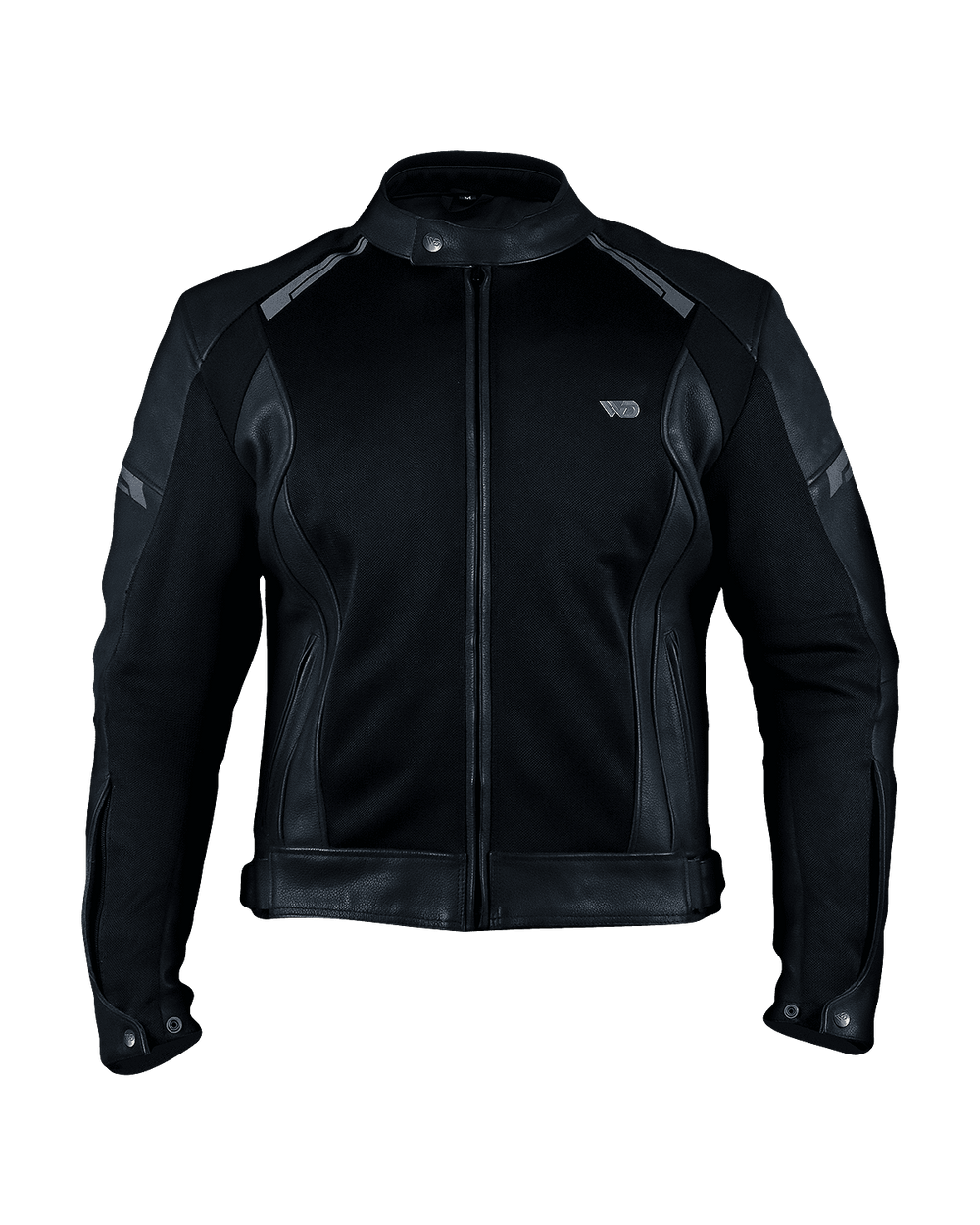 Aston Leather Motorcycle Jacket - Front View