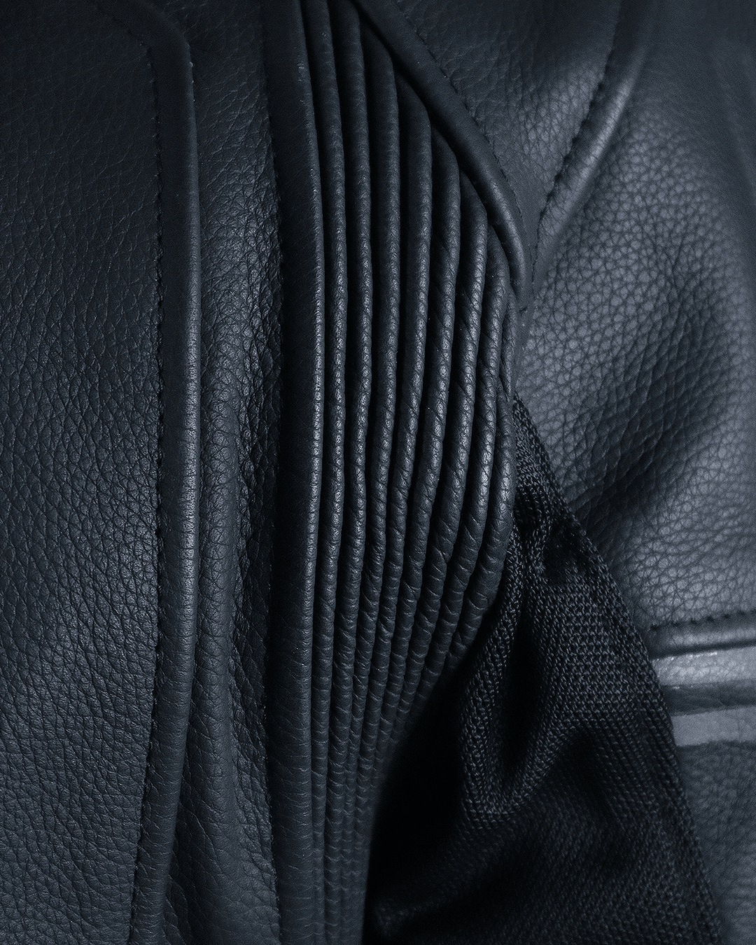 Aston Leather Motorcycle Jacket - Stretchable Panel View