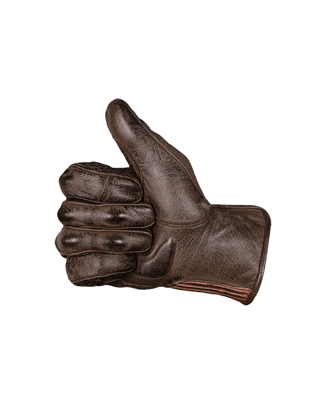 WD Blunt Leather Motorcycle Gloves - Thumbs Up View